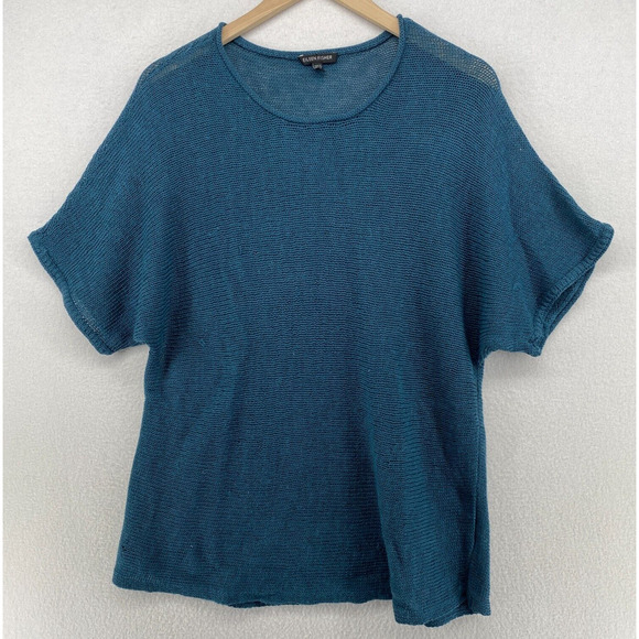 Eileen Fisher Sweaters - EILEEN FISHER Sweater M Wool Tunic Rolled Neck Dolman Sleeve Pullover Blue